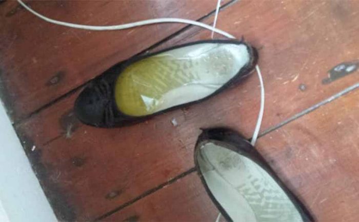 Pee inside of a pair of ballet flats 